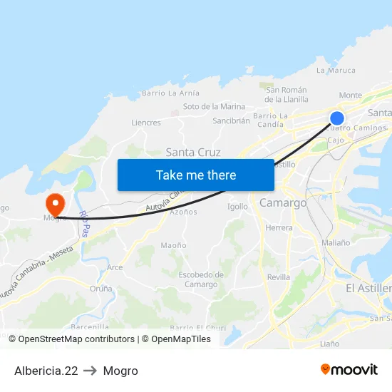 Albericia.22 to Mogro map