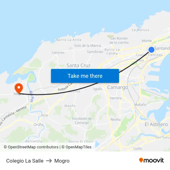 Colegio La Salle to Mogro map