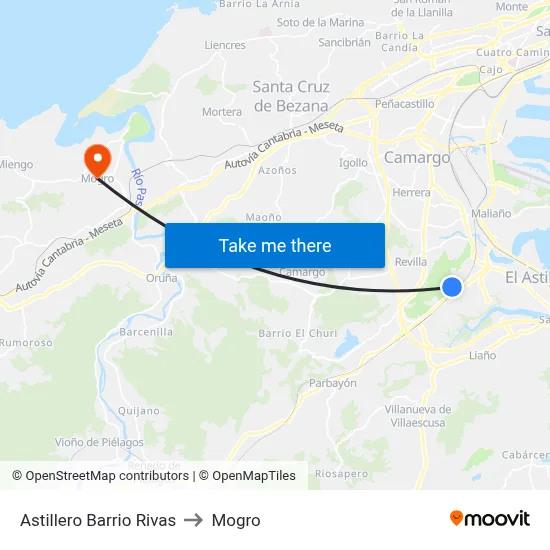 Astillero Barrio Rivas to Mogro map