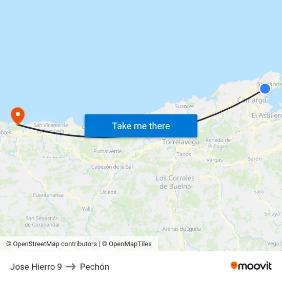 Jose Hierro 9 to Pechón map