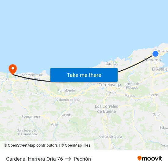 Cardenal Herrera Oria 76 to Pechón map