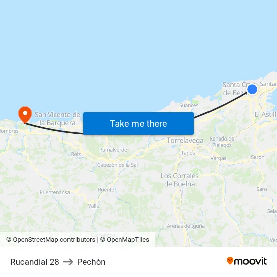 Rucandial 28 to Pechón map
