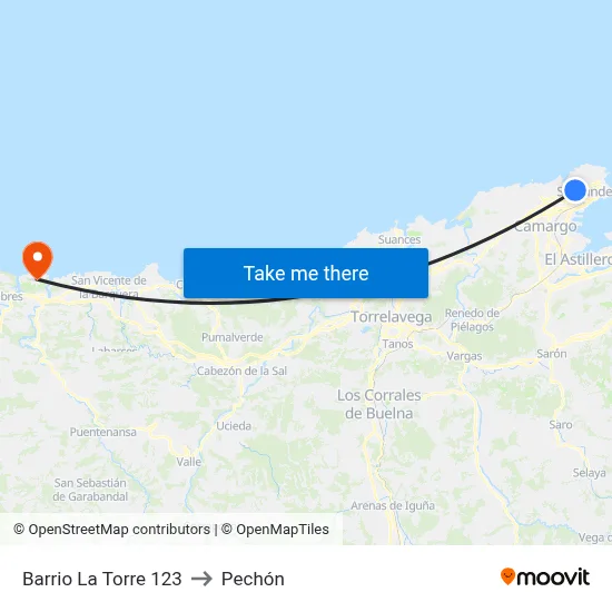Barrio La Torre 123 to Pechón map
