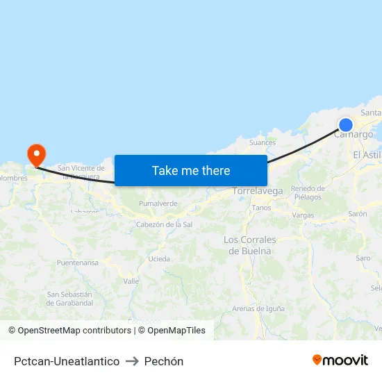 Pctcan-Uneatlantico to Pechón map