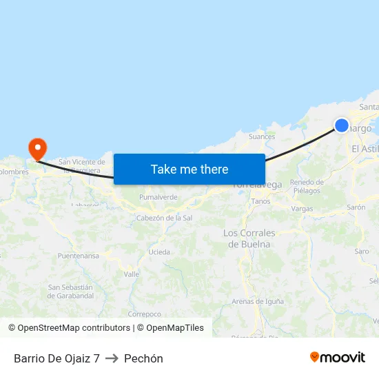 Barrio De Ojaiz 7 to Pechón map