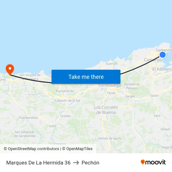 Marques De La Hermida 36 to Pechón map