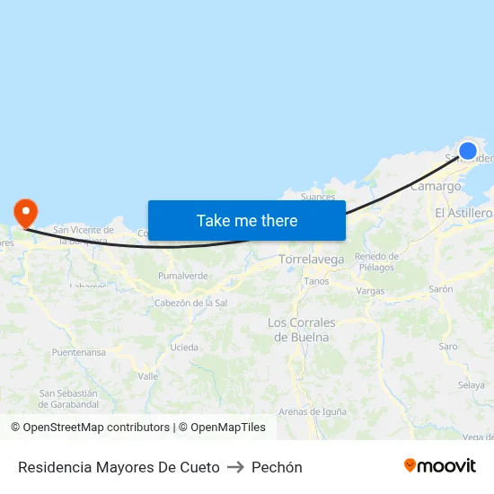 Residencia Mayores De Cueto to Pechón map