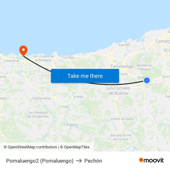 Pomaluengo2 (Pomaluengo) to Pechón map