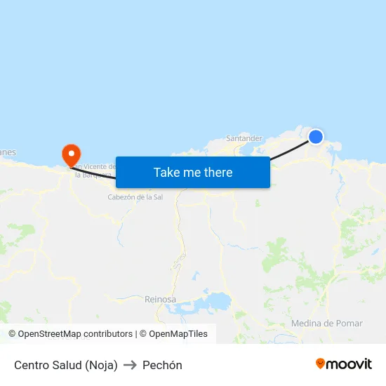 Centro Salud (Noja) to Pechón map