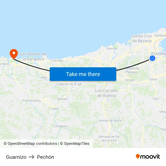 Guarnizo to Pechón map