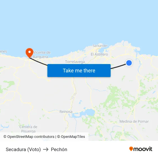Secadura (Voto) to Pechón map