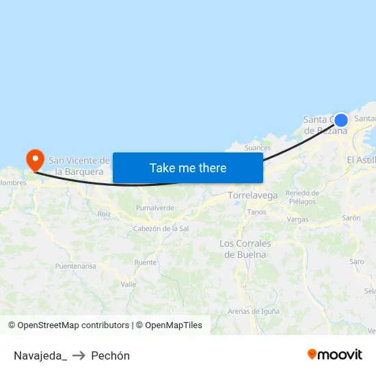 Navajeda_ to Pechón map