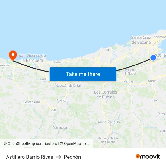 Astillero Barrio Rivas to Pechón map