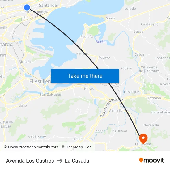 Avenida Los Castros to La Cavada map