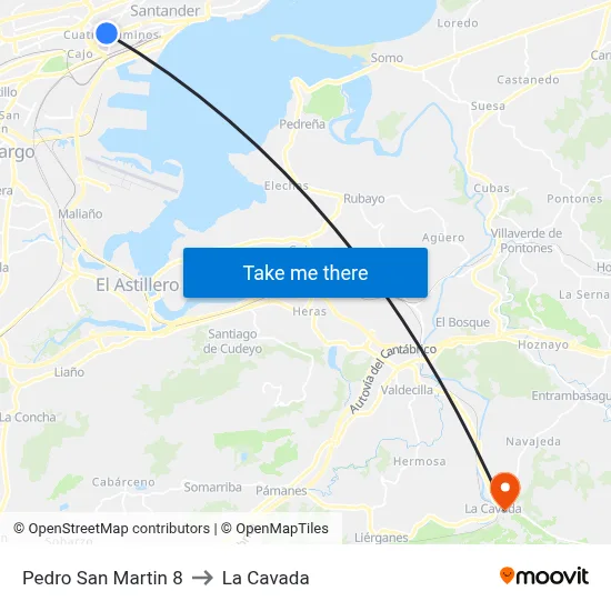 Pedro San Martin 8 to La Cavada map