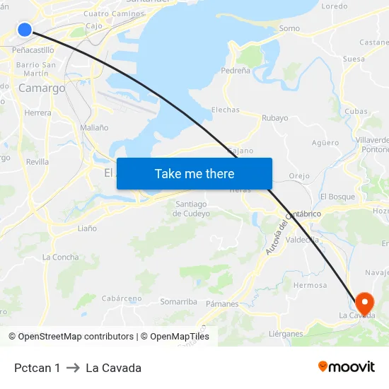 Pctcan 1 to La Cavada map