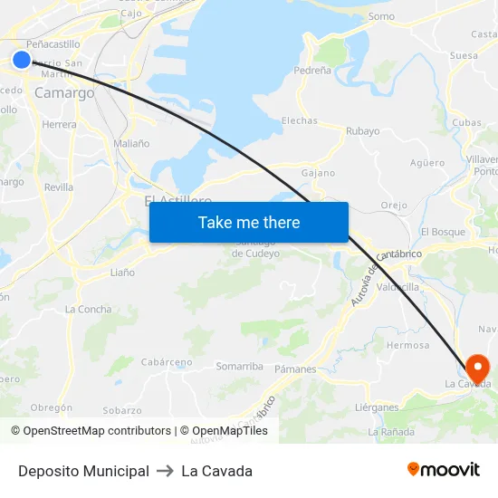 Deposito Municipal to La Cavada map