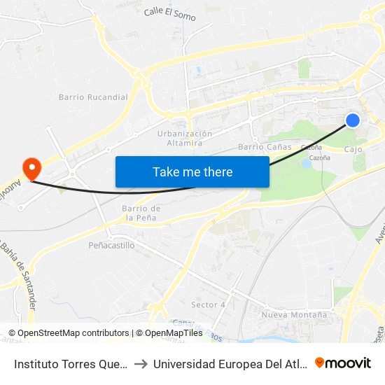 Instituto Torres Quevedo to Universidad Europea Del Atlántico map