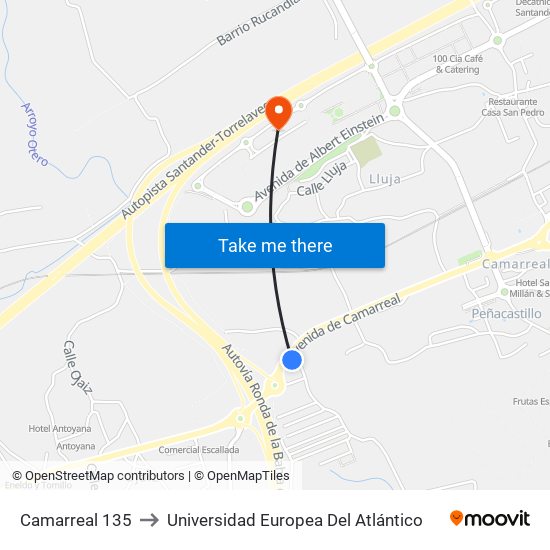 Camarreal 135 to Universidad Europea Del Atlántico map