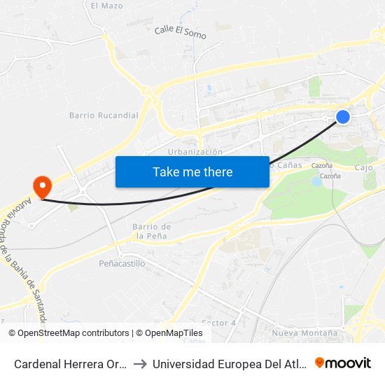 Cardenal Herrera Oria 26 to Universidad Europea Del Atlántico map