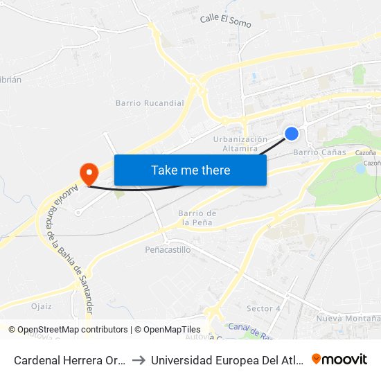 Cardenal Herrera Oria 95 to Universidad Europea Del Atlántico map