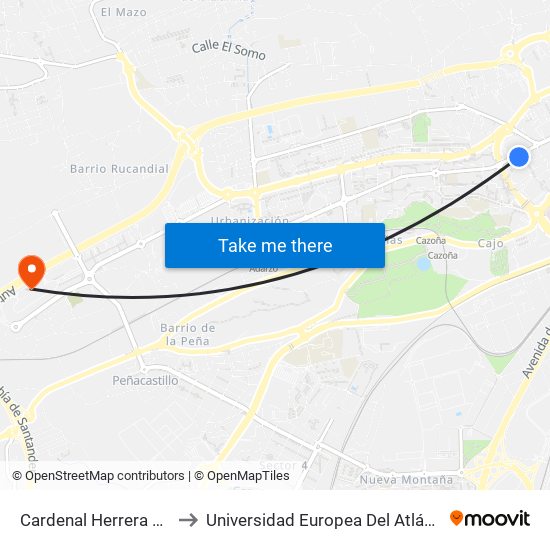 Cardenal Herrera Oria to Universidad Europea Del Atlántico map