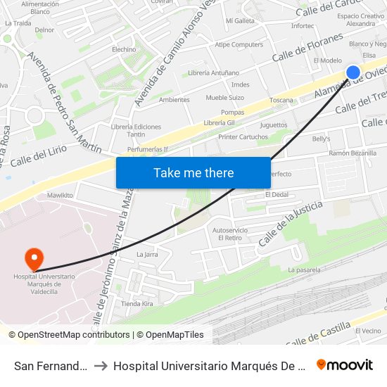 San Fernando 22 to Hospital Universitario Marqués De Valdecilla map