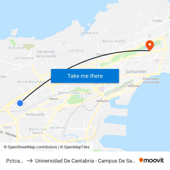 Pctcan 3 to Universidad De Cantabria - Campus De Santander map