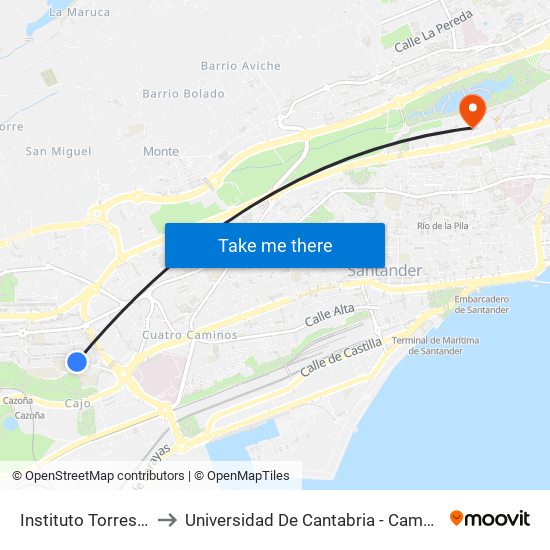 Instituto Torres Quevedo to Universidad De Cantabria - Campus De Santander map