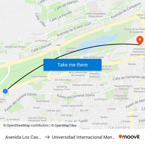 Avenida Los Castros 119 to Universidad Internacional Menéndez Pelayo map