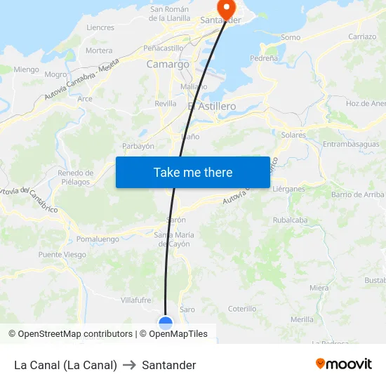 La Canal (La Canal) to Santander map