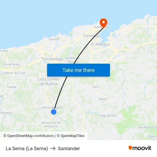 La Serna (La Serna) to Santander map