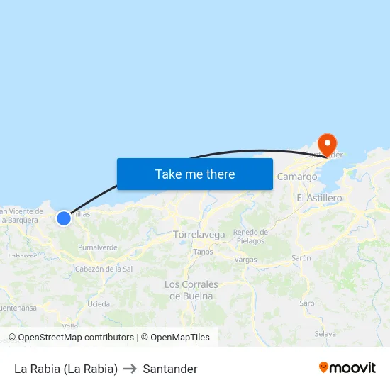 La Rabia (La Rabia) to Santander map