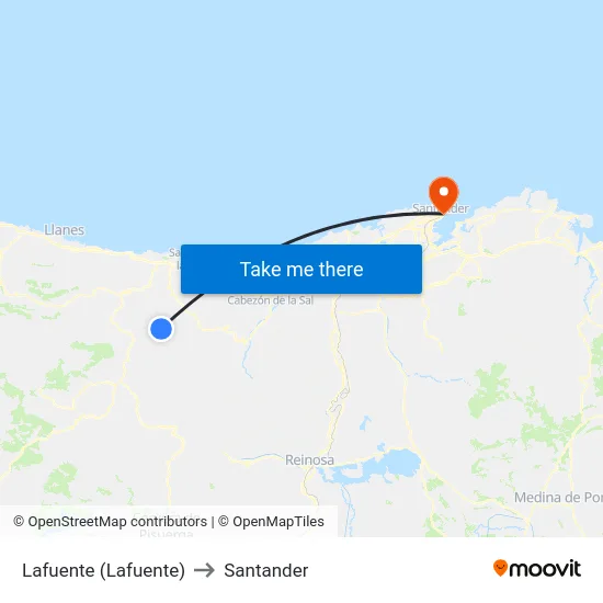 Lafuente (Lafuente) to Santander map