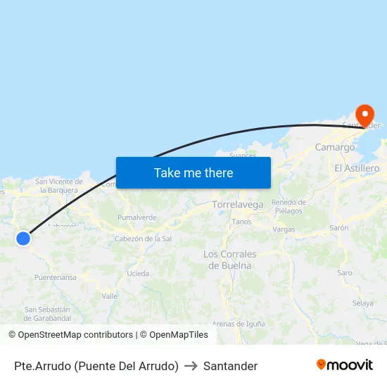 Pte.Arrudo (Puente Del Arrudo) to Santander map