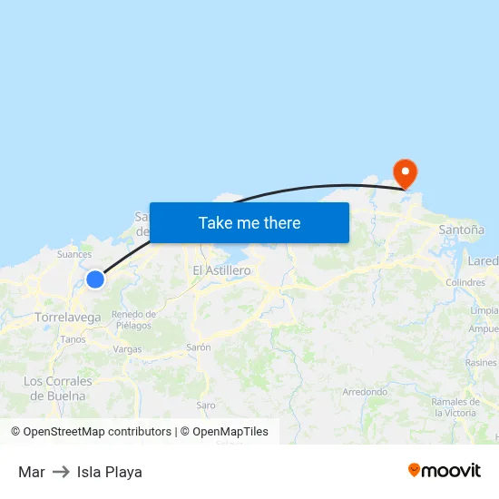 Mar to Isla Playa map