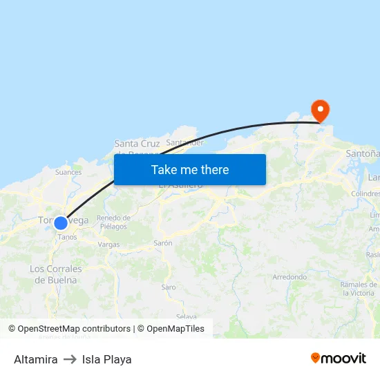 Altamira to Isla Playa map