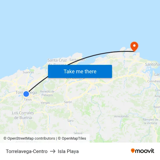 Torrelavega-Centro to Isla Playa map