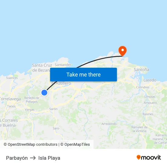 Parbayón to Isla Playa map