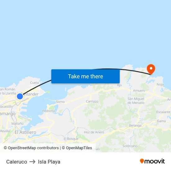 Caleruco to Isla Playa map