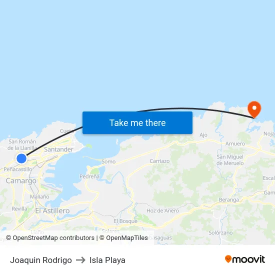 Joaquin Rodrigo to Isla Playa map