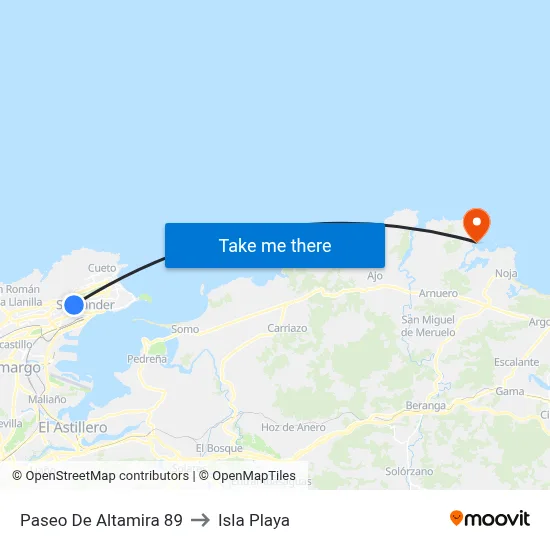 Paseo De Altamira 89 to Isla Playa map