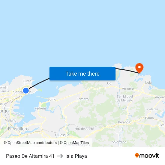 Paseo De Altamira 41 to Isla Playa map