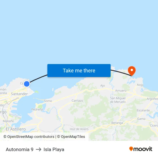 Autonomia 9 to Isla Playa map