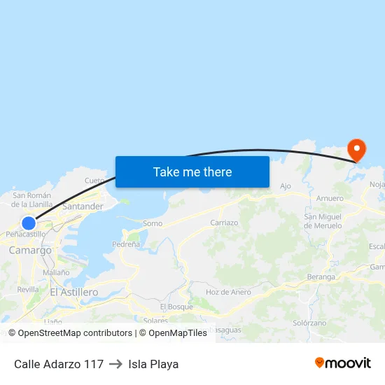 Calle Adarzo 117 to Isla Playa map