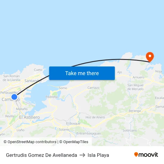 Gertrudis Gomez De Avellaneda to Isla Playa map