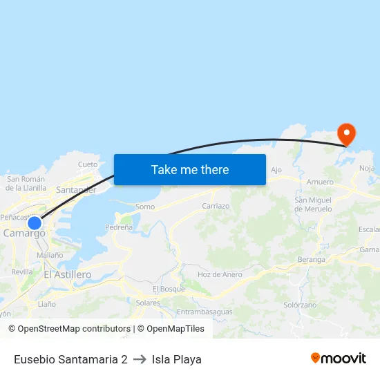 Eusebio Santamaria 2 to Isla Playa map