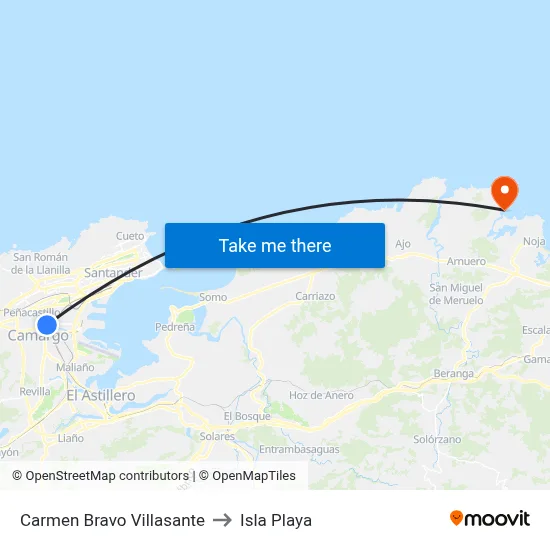 Carmen Bravo Villasante to Isla Playa map