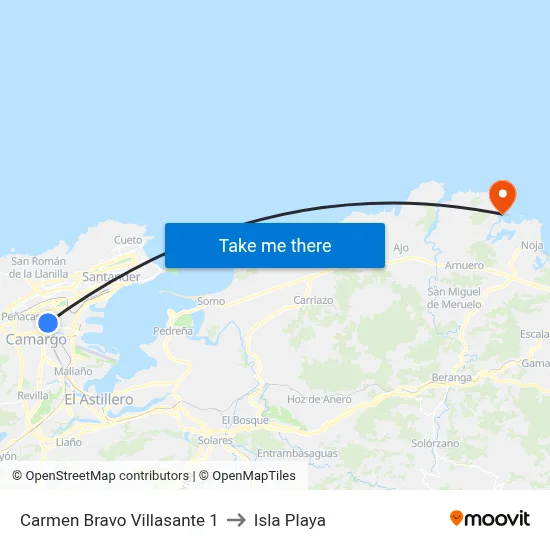 Carmen Bravo Villasante 1 to Isla Playa map