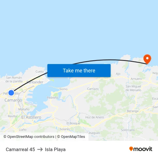 Camarreal 45 to Isla Playa map